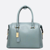 Structured Leather Bowling Bag with Top Handles
