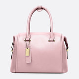 Structured Leather Bowling Bag with Top Handles