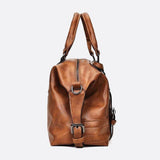 Retro Camel Leather Handbag – Vintage Style Shoulder Bag