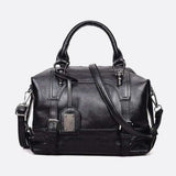Retro Camel Leather Handbag – Vintage Style Shoulder Bag