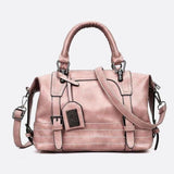 Retro Camel Leather Handbag – Vintage Style Shoulder Bag
