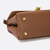 Minimalist Trapeze Handbag with Top Handle and Shoulder Strap