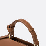 Minimalist Trapeze Handbag with Top Handle and Shoulder Strap