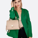 Minimalist Trapeze Handbag with Top Handle and Shoulder Strap