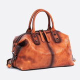 Vintage Leather Travel Handbag – Premium Top Handle Crossbody Purse for Women