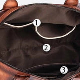 Vintage Leather Travel Handbag – Premium Top Handle Crossbody Purse for Women