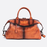 Vintage Leather Travel Handbag – Premium Top Handle Crossbody Purse for Women