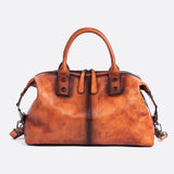 Vintage Leather Travel Handbag – Premium Top Handle Crossbody Purse for Women