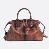 Vintage Leather Travel Handbag – Premium Top Handle Crossbody Purse for Women
