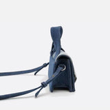 Rebel Denim Patchwork Bag – Jean-Inspired Handbag with Top Handle & Tie Detail