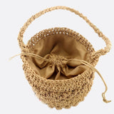 Nova Mini Crochet Bucket Bag – Handwoven Straw Purs