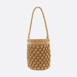 Nova Mini Crochet Bucket Bag – Handwoven Straw Purs