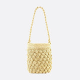 Nova Mini Crochet Bucket Bag – Handwoven Straw Purs