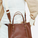 Chic Rectangular Leather Tote Bag
