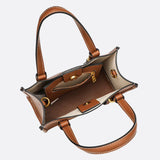 Chic Rectangular Leather Tote Bag