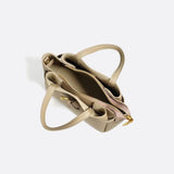 Grained Leather Handbag – Structured Mini Tote with Belt Detail