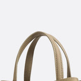 Grained Leather Handbag – Structured Mini Tote with Belt Detail