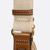 Canvas Tote Handbag with Leather Straps and Shoulder Belt