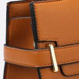 Aurora Signature Trapeze Bag – Structured Handbag with Turn-Lock Closure