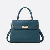 Aurora Signature Trapeze Bag – Structured Handbag with Turn-Lock Closure