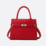 Aurora Signature Trapeze Bag – Structured Handbag with Turn-Lock Closure