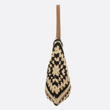 Crochet Woven Triangle Shoulder Bag – Boho Handcrafted Look