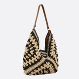 Crochet Woven Triangle Shoulder Bag – Boho Handcrafted Look