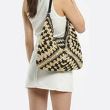 Crochet Woven Triangle Shoulder Bag – Boho Handcrafted Look