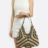 Crochet Woven Triangle Shoulder Bag – Boho Handcrafted Look