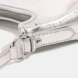 Baguette bag with chain strap and metallic finish