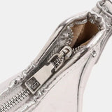 Baguette bag with chain strap and metallic finish
