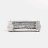 Baguette bag with chain strap and metallic finish