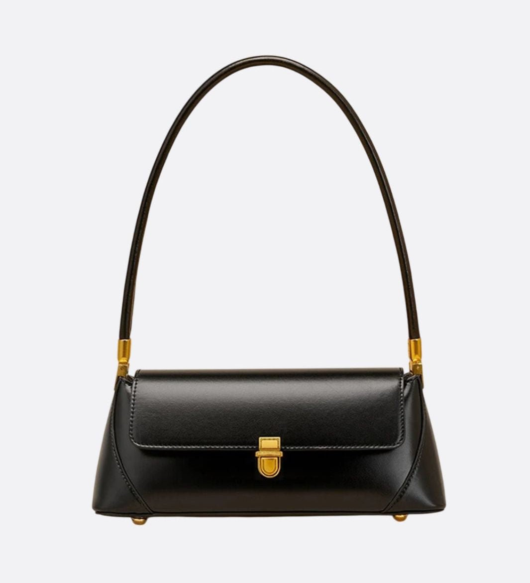 Vivienne Retro Baguette Bag – Structured Leather Shoulder Purse