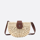 Rio Half-Moon Rope Crossbody Bag – Open-Weave Straw Bag