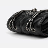 Black Quilted Leather Shoulder Bag – Chain Strap Evening Crossbody