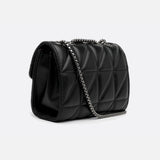Black Quilted Leather Shoulder Bag – Chain Strap Evening Crossbody