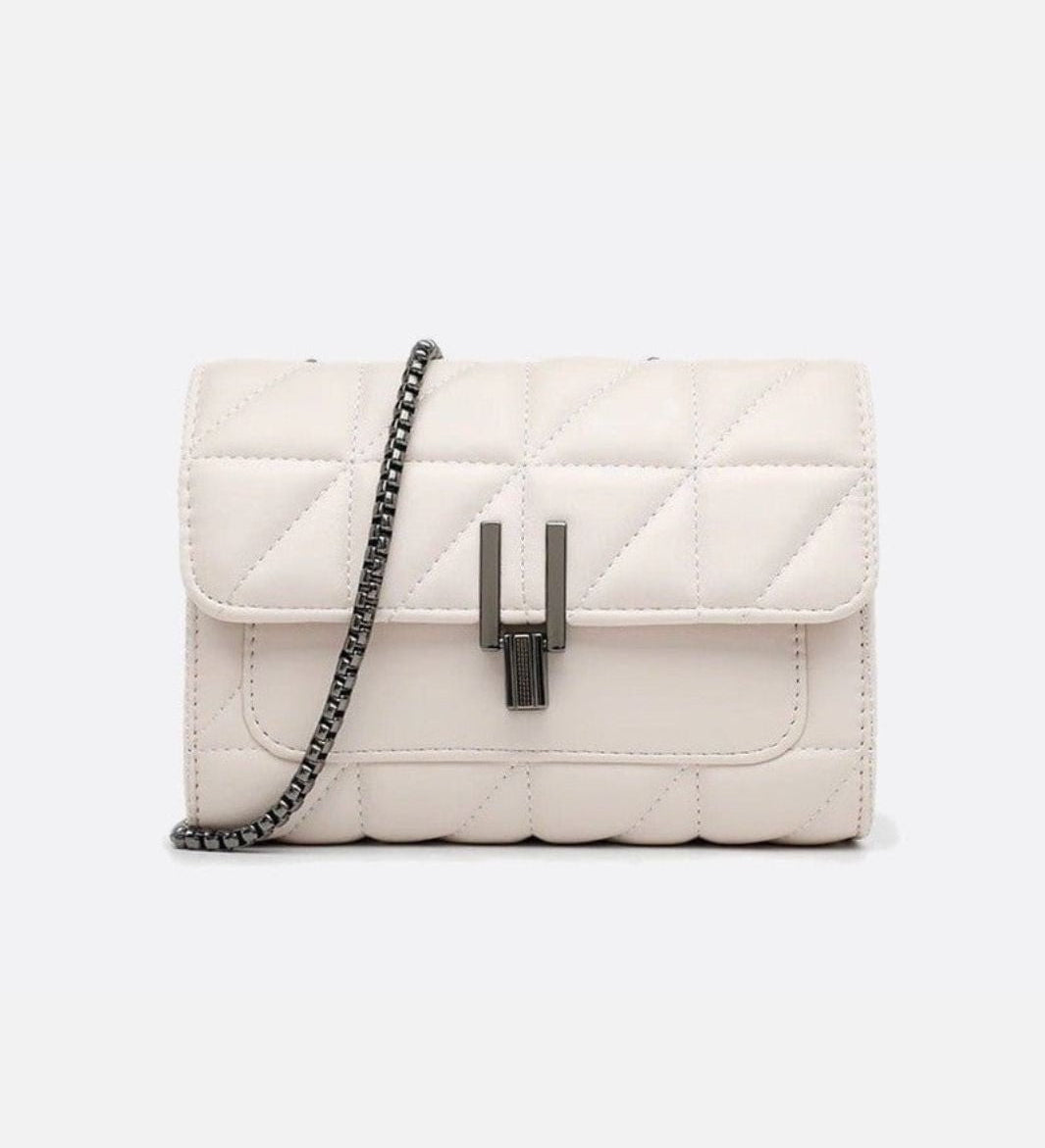 Black Quilted Leather Shoulder Bag – Chain Strap Evening Crossbody