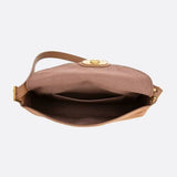 Lise | Chic Brown Suede Effect Shoulder Bag – Elegant Hobo Style with Gold Hardware