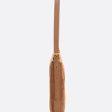 Lise | Chic Brown Suede Effect Shoulder Bag – Elegant Hobo Style with Gold Hardware