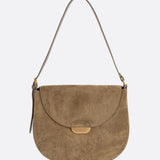 Lise | Chic Brown Suede Effect Shoulder Bag – Elegant Hobo Style with Gold Hardware