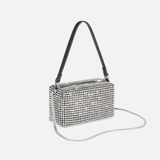 Silver Rhinestone Baguette Bag – Y2K Mini Party Purse