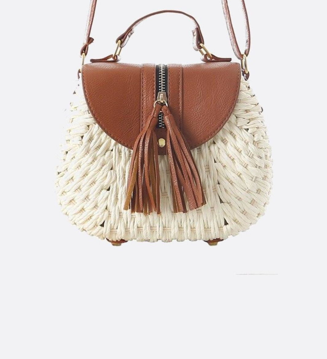 Solene Straw Saddle Bag – Woven Crossbody