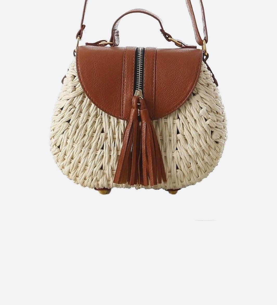 Solene Straw Saddle Bag – Woven Crossbody