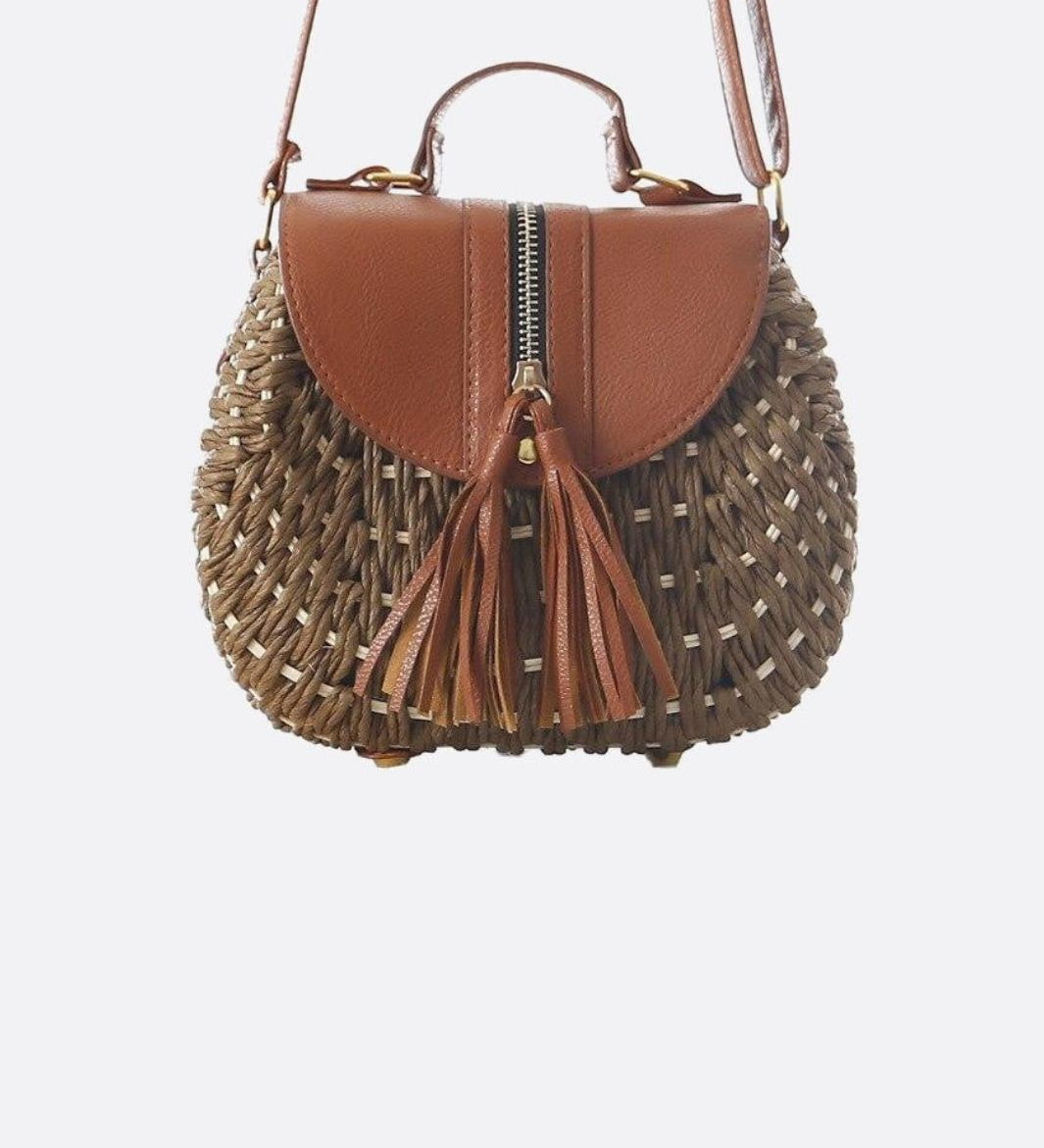 Solene Straw Saddle Bag – Woven Crossbody