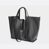 Elegant Structured Tote Bag with Front Pouch Detail