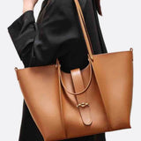 Elegant Structured Tote Bag with Front Pouch Detail