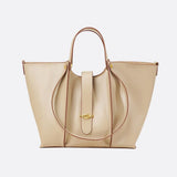 Elegant Structured Tote Bag with Front Pouch Detail