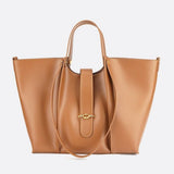 Elegant Structured Tote Bag with Front Pouch Detail