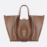 Elegant Structured Tote Bag with Front Pouch Detail