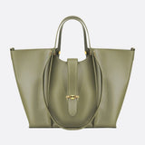 Elegant Structured Tote Bag with Front Pouch Detail